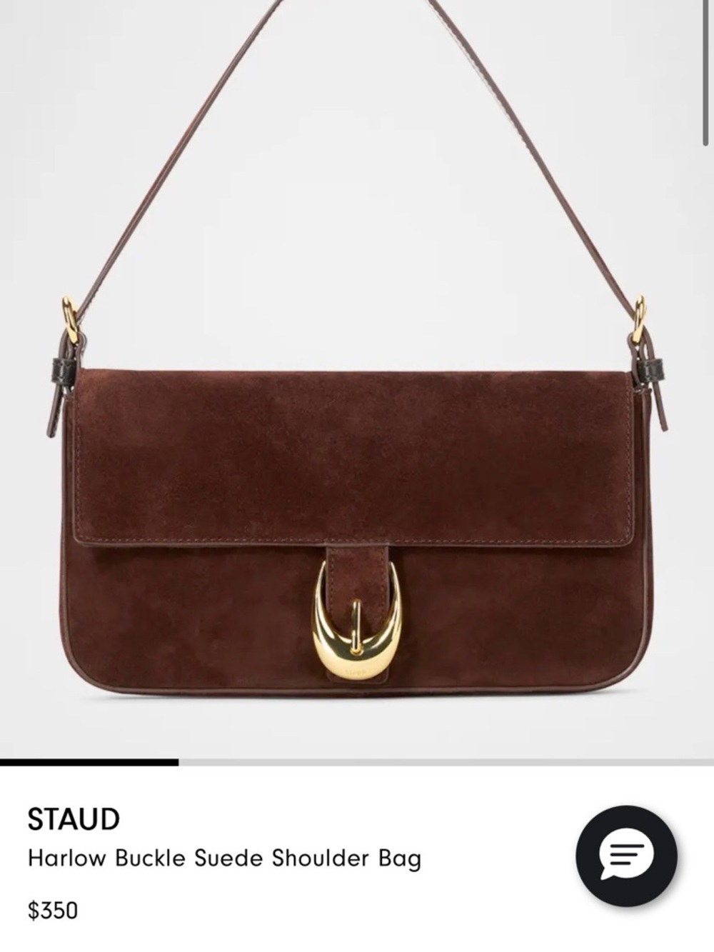 Staud Harlow Brown Suede Shoulder Bag with Broken Strap - Picture 6 of 6